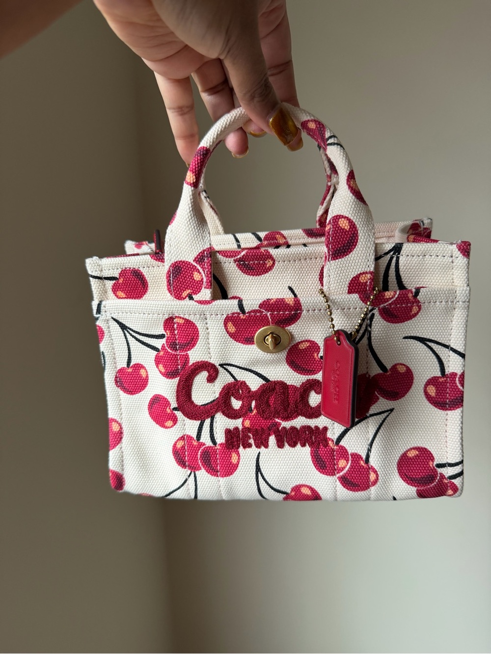 Coach Cherry Print Cargo Tote 20
